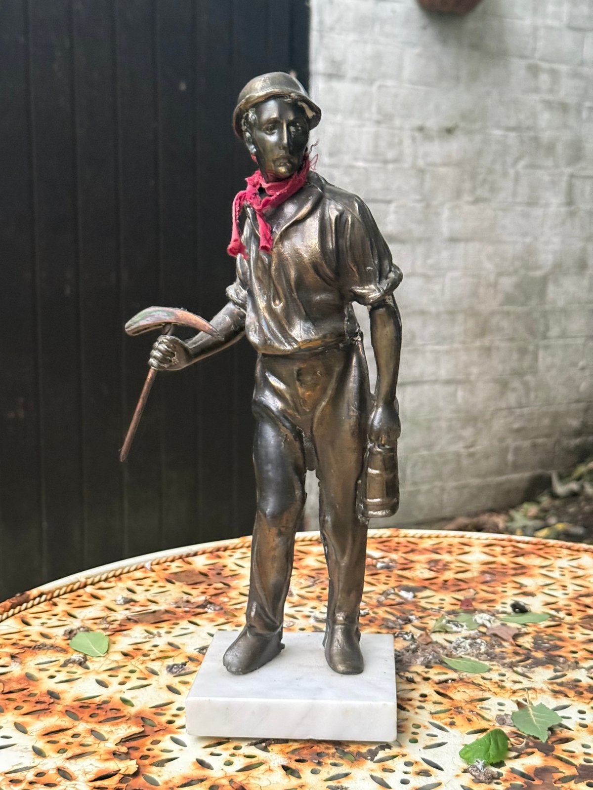 Mijnwerker kookputter steenkool beeld zamak 33cm, Enlèvement, Comme neuf