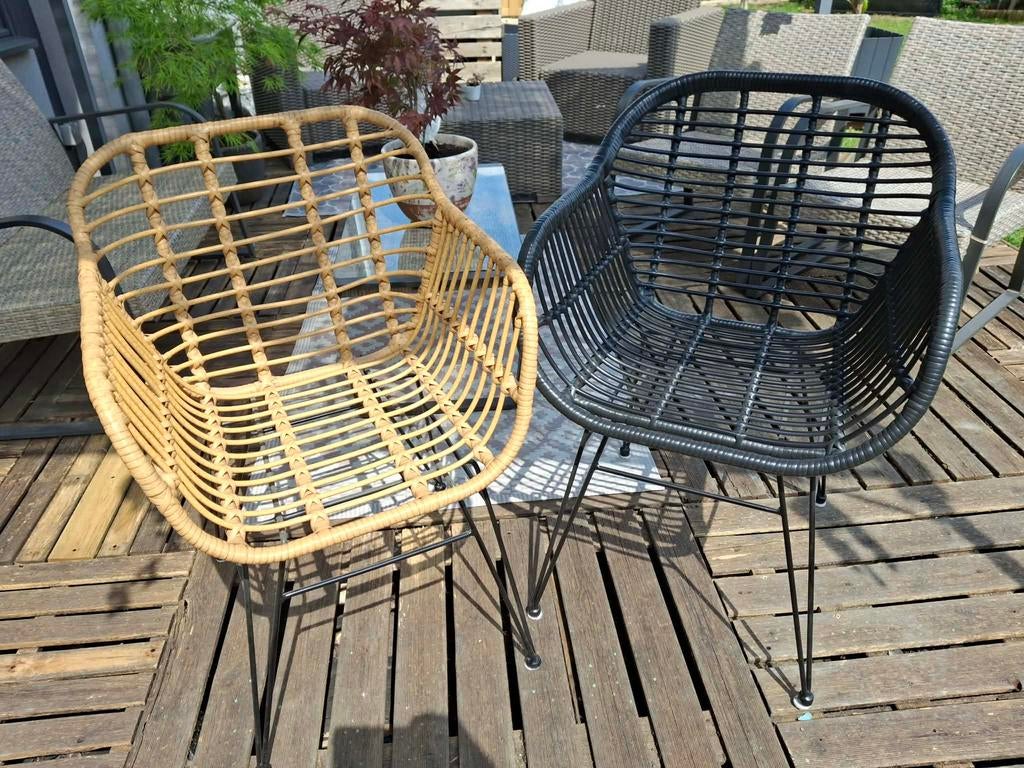 av 2 fauteuils en rotin état nikel, Enlèvement, Comme neuf, Rotin