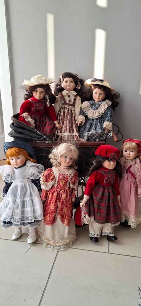 7 porseleinen poppen 50cm voor € 60, Ophalen of Verzenden