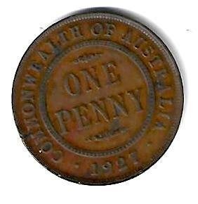 Australia 1 penny 1927 km 23 vf+, Timbres & Monnaies, Monnaies | Amérique, Envoi, Amérique du Sud, Monnaie en vrac