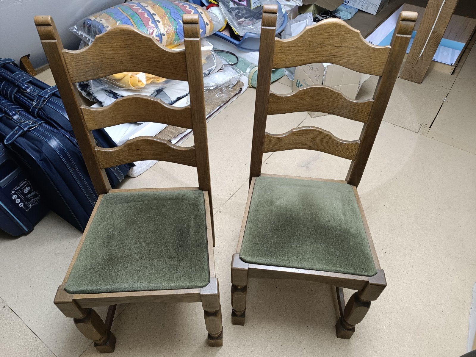 Mooie set van 4 vintage eetkamerstoelen – Massief eiken, Enlèvement