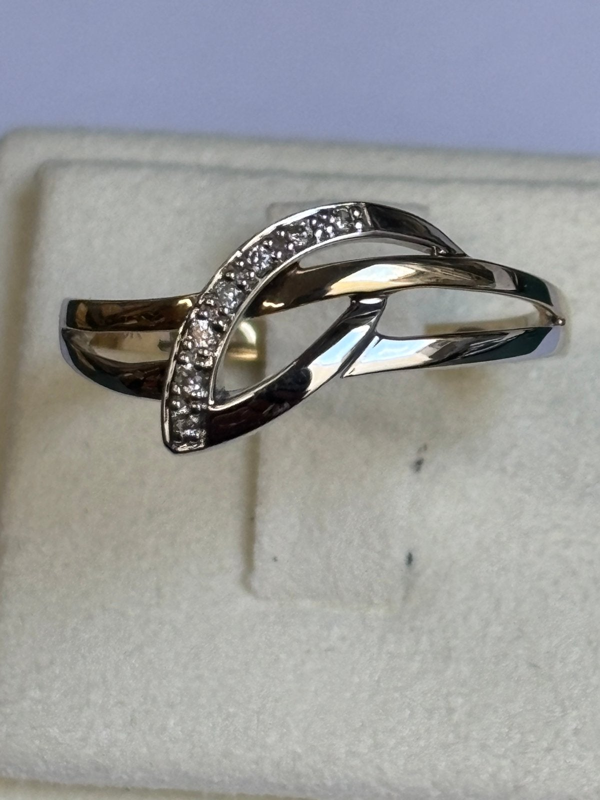 Ring bicolor goud 18 karaat, Bijoux, Sacs & Beauté, Enlèvement ou Envoi, Comme neuf, Or