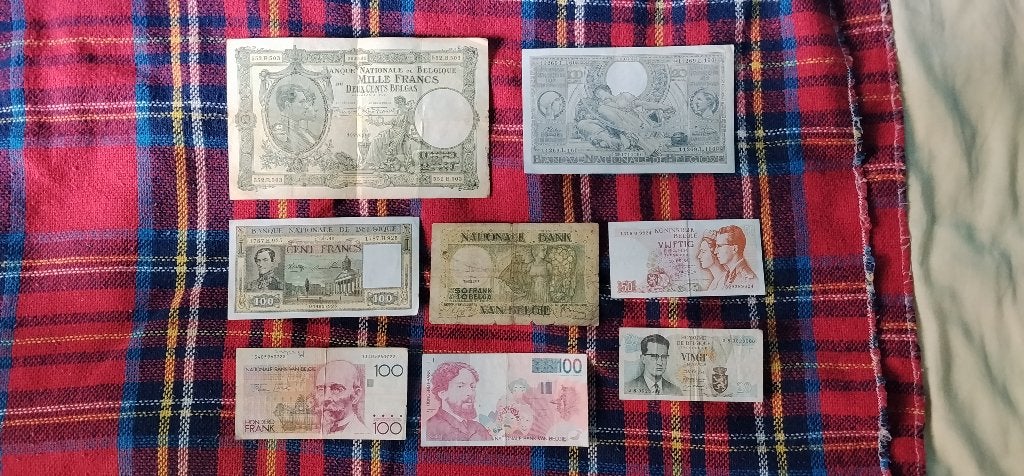 Lot 8 billets anciens Francs Belges Rares billets "Belgas", Postzegels en Munten, Bankbiljetten | België, Ophalen of Verzenden