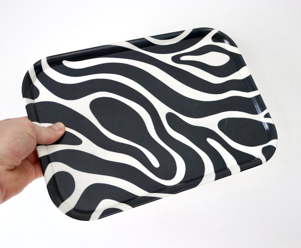 El Morocco Zebra Print Tray Ornamin Vintage Cogebi Dienblad, Ophalen of Verzenden, Zo goed als nieuw, Kunststof, Dienblad