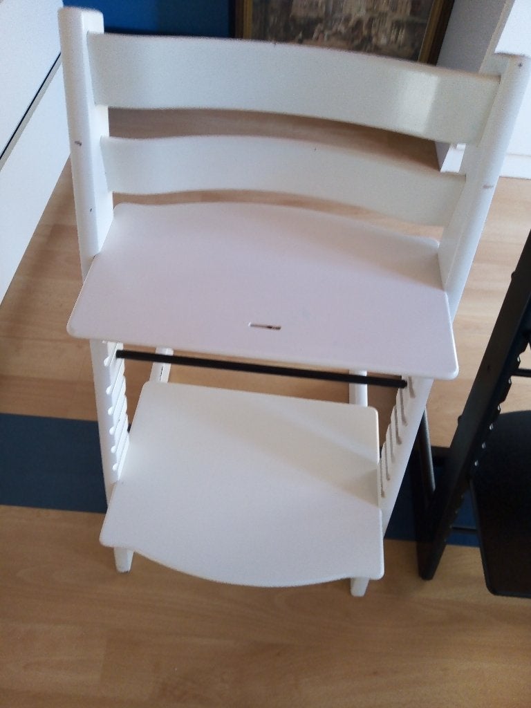 witte trip trap stokke lichte gebruikssporen nieuw model, Ophalen, Gebruikt, Meegroeistoel, Aanschuifbaar