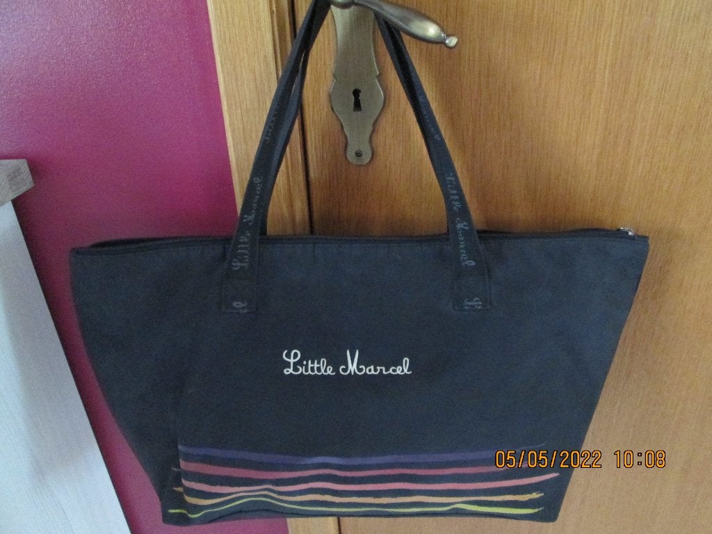 Sac « Little Marcel » en tissu doublé noir, Enlèvement, Neuf, Noir, Shopper