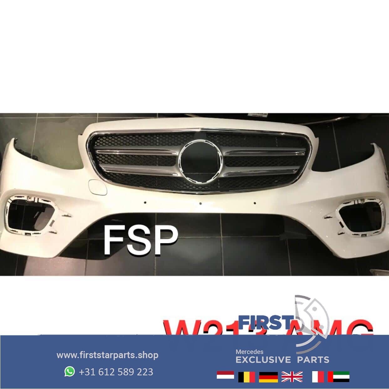 W213 S213 AMG VOORBUMPER + GRIL Mercedes E Klasse 2016-2020, Gebruikt, -, Voor, Ophalen of Verzenden