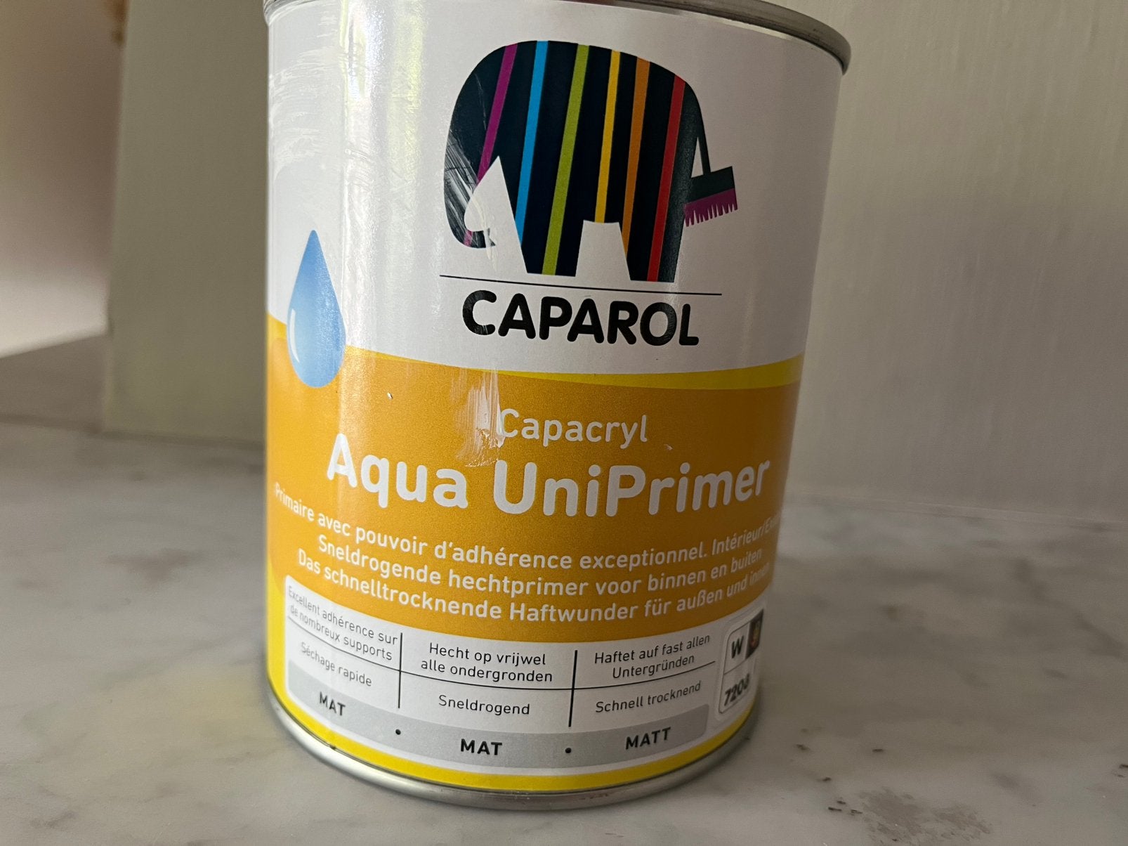 Caparol Capacryl Aqua UniPrimer 0,96L – RAL 9010, Doe-het-zelf en Bouw, Verf, Beits en Lak, Minder dan 5 liter, Ophalen, Nieuw