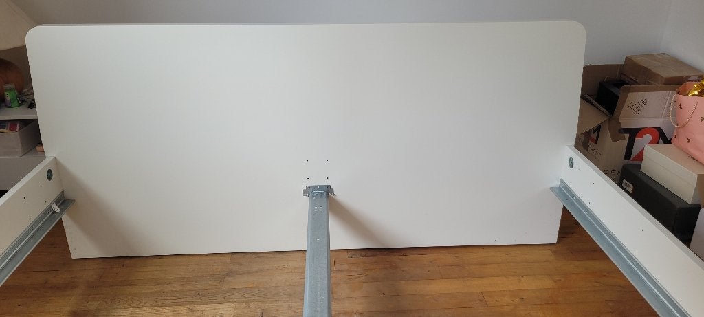 cadre de lit blanc en bois, Maison & Meubles, Enlèvement, Utilisé, 200 cm, Deux personnes