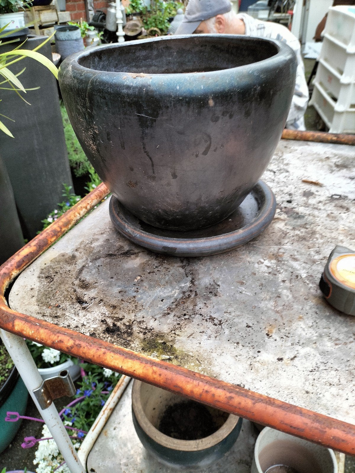 Geglazuurde keramieken bloempot plantenbak, Tuin en Terras, Bloempotten, Ophalen