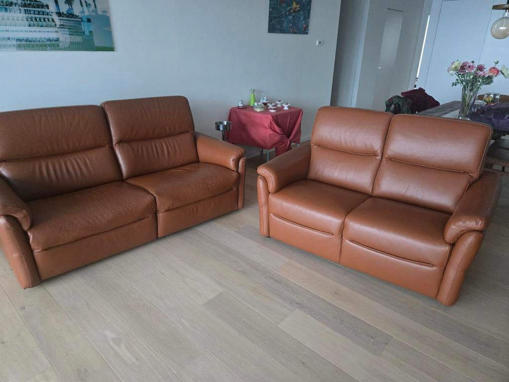 Salon en cuir de luxe de qualité, un à trois places et un à, Maison & Meubles, Enlèvement ou Envoi, Neuf, Cuir