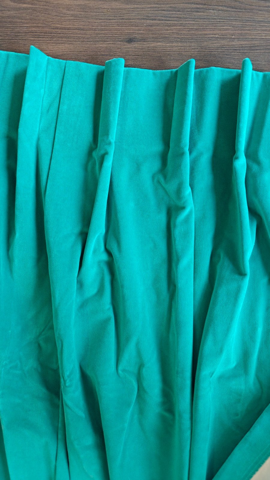 Paire de rideaux velours turquoises doublés, Maison & Meubles, Enlèvement