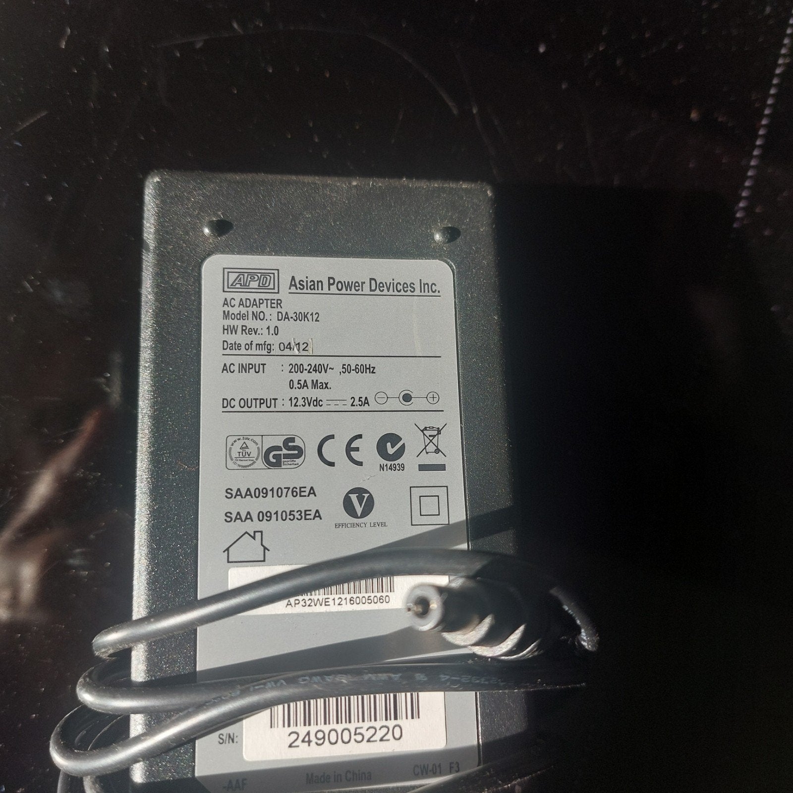 adapter 12,3v DC 2,5A, Ophalen of Verzenden, Zo goed als nieuw