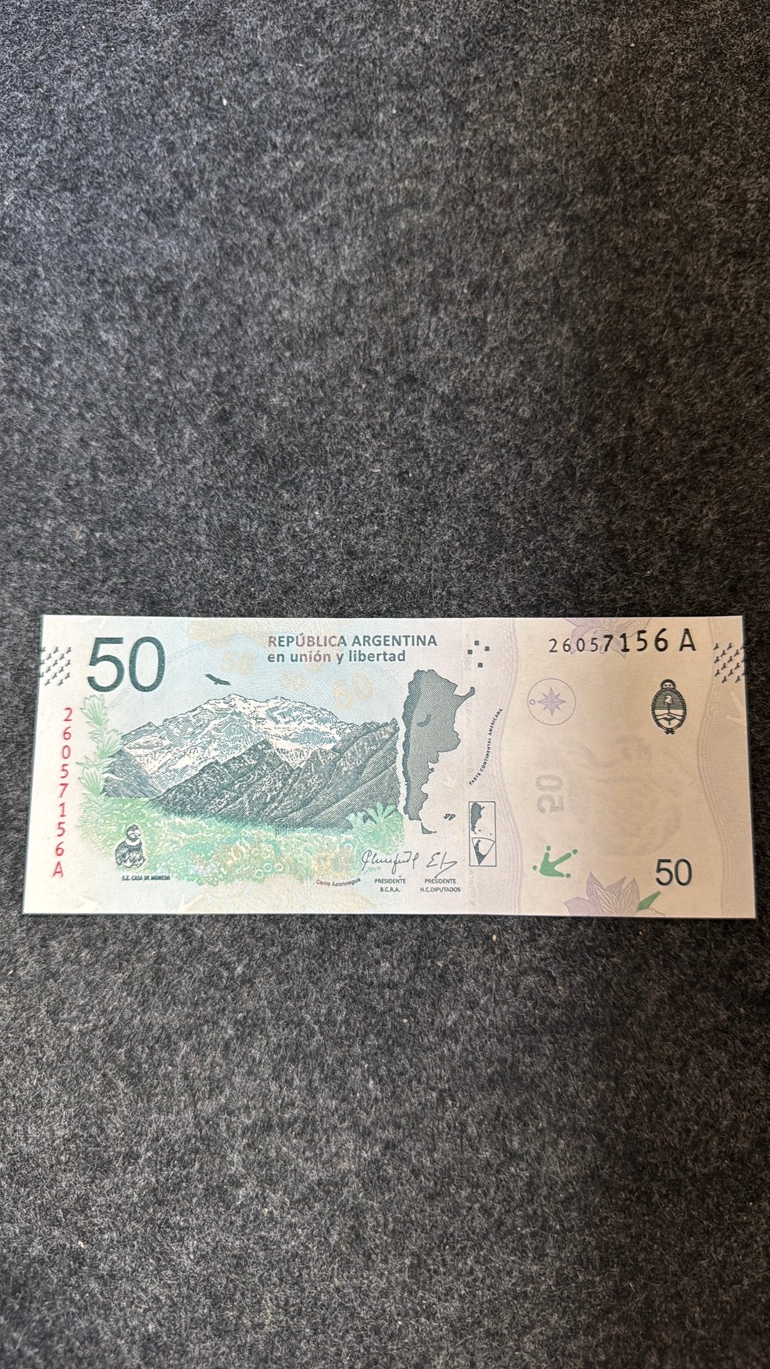 50 Argentijnse pesos UNC, Verzenden