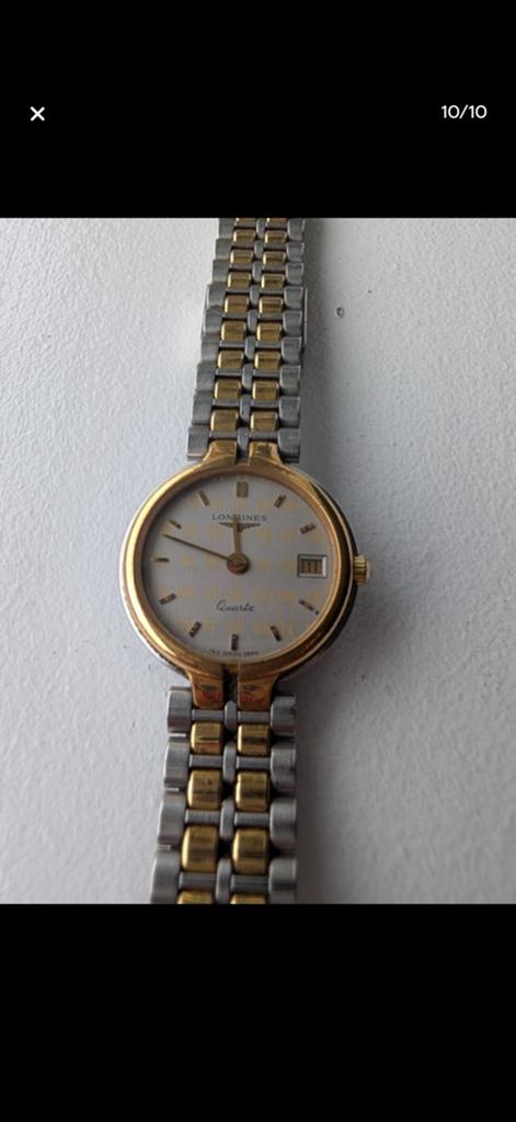 Authentieke Vintage Longines Dames Quartz TwoTone Swiss Made, Handtassen en Accessoires, Horloges | Dames, Gebruikt, Staal, Polshorloge