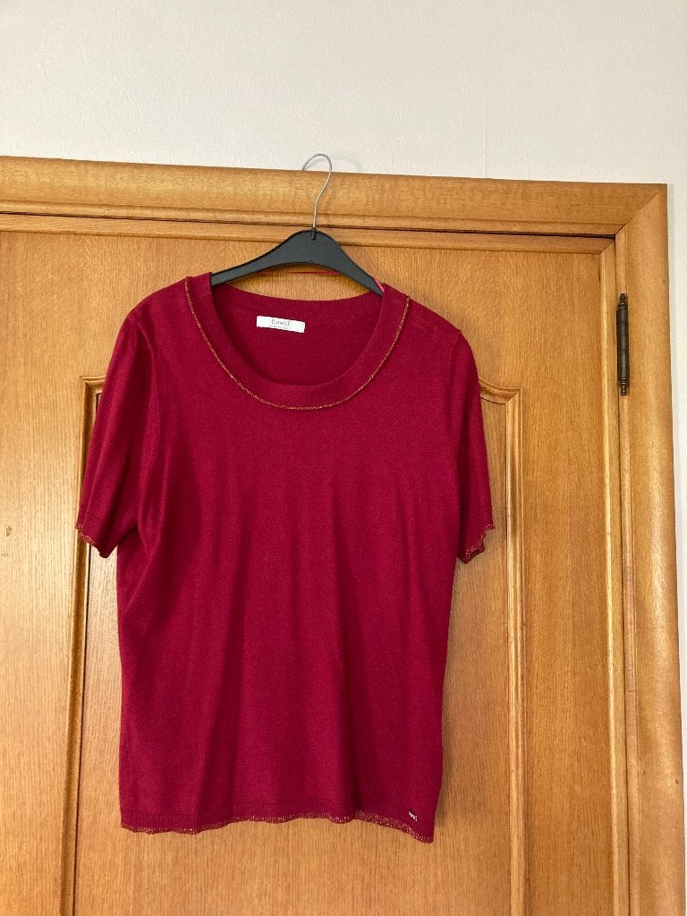 Wijnrood bloesje met korte mouw, Luna's, large, Kleding | Dames, Blouses en Tunieken, Overige kleuren, Maat 42/44 (L), Ophalen of Verzenden