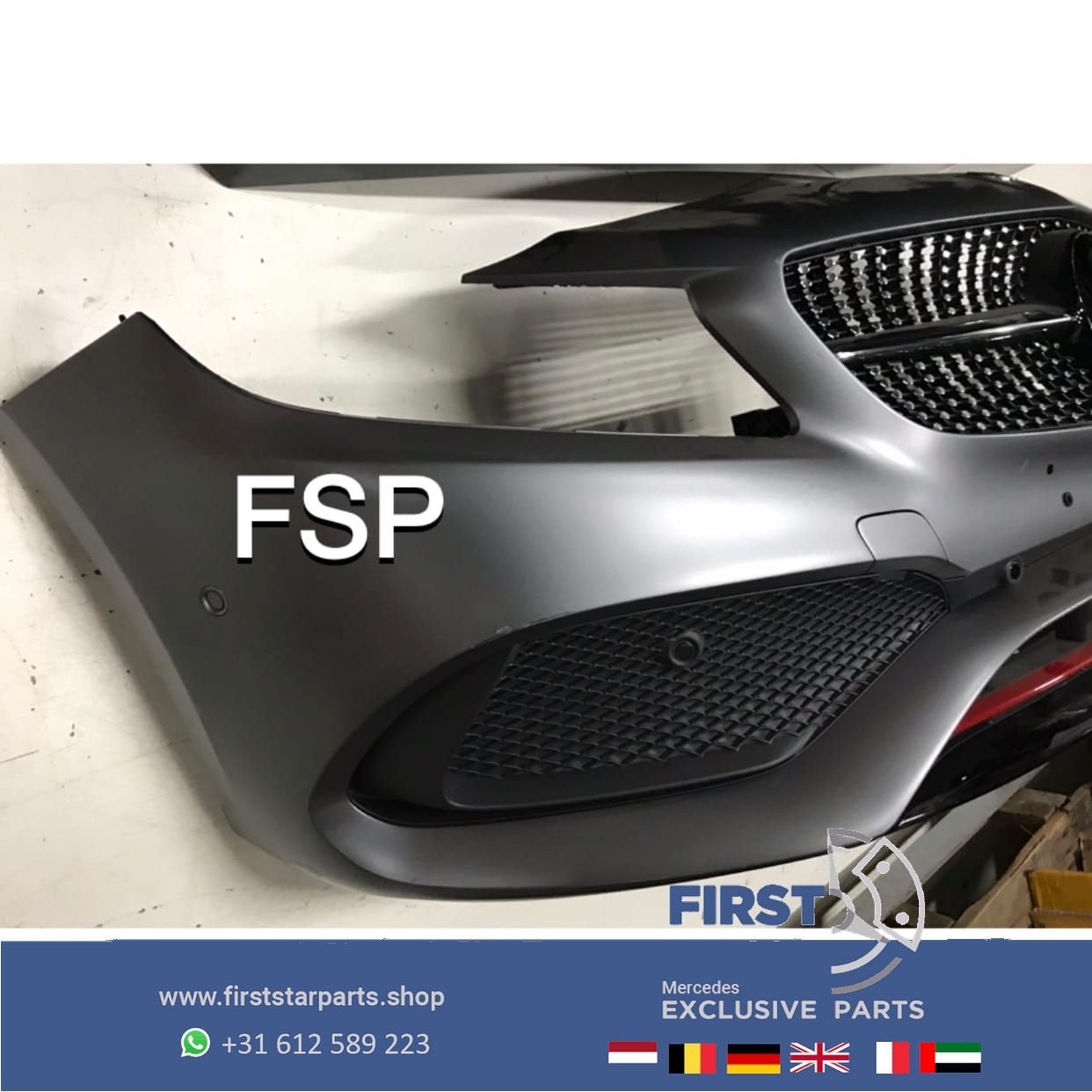 W176 Facelift AMG Voorbumper COMPLEET Mercedes A Klasse 2018, Gebruikt, -, Voor, Ophalen of Verzenden