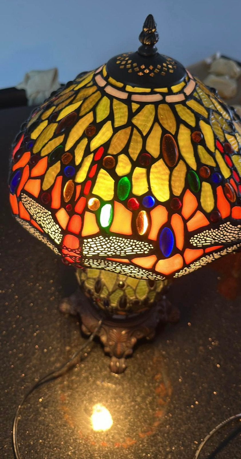 Lampe de table de style Tiffany faite à la main, Antiquités & Art, Enlèvement