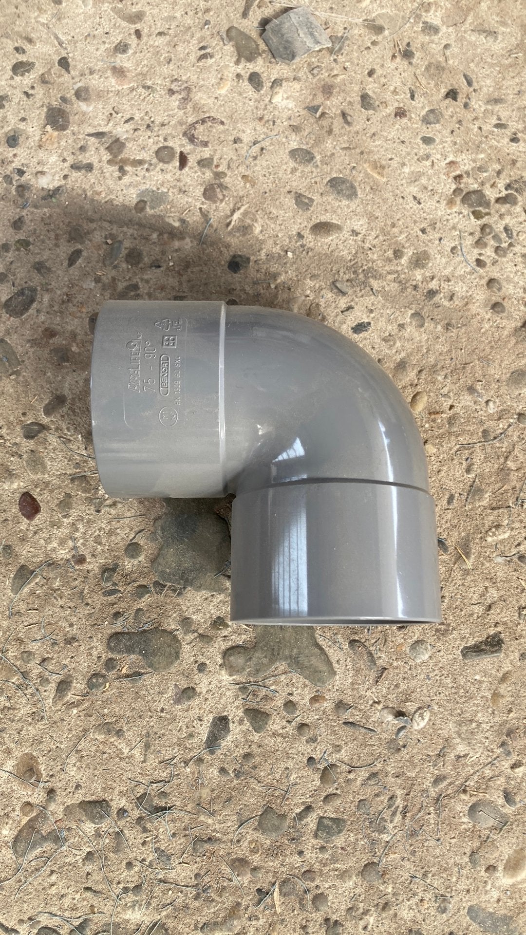PVC Knie 90gr 75mm Nieuw, Bochten, Nieuw, Ophalen of Verzenden, PVC