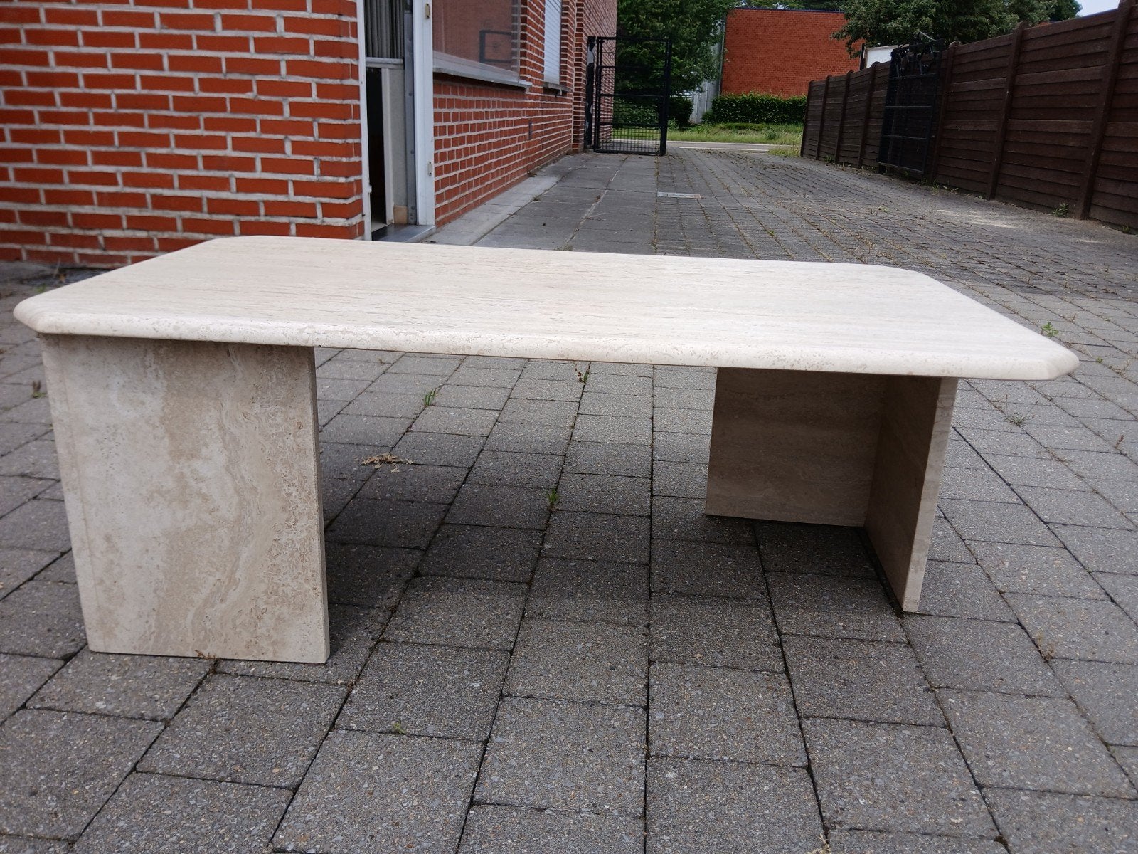 Table basse en travertin, Enlèvement, Rectangulaire