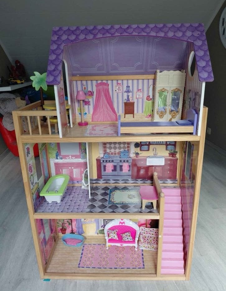 Groot poppenhuis met 3 verdiepen, Ophalen, Gebruikt