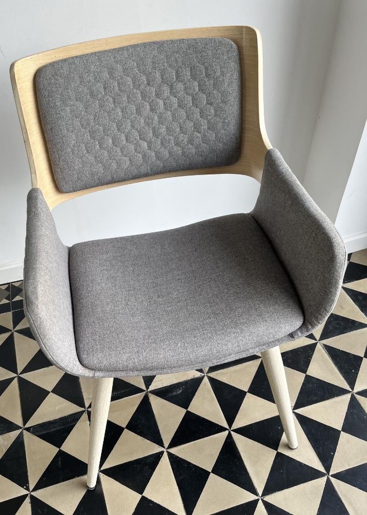 chaises de salle à manger (8 pièces), Maison & Meubles, Chaises, Comme neuf, Cinq, Six Chaises ou plus, Bois, Tissus, Gris, Enlèvement