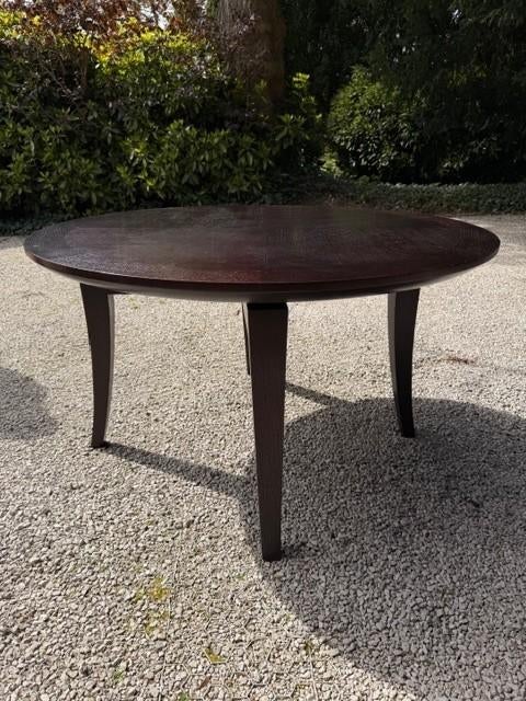 Ronde Eettafel Promemoria in donker hout 1.50m diameter, Ophalen, 100 tot 150 cm, Classic contemporary, Rond