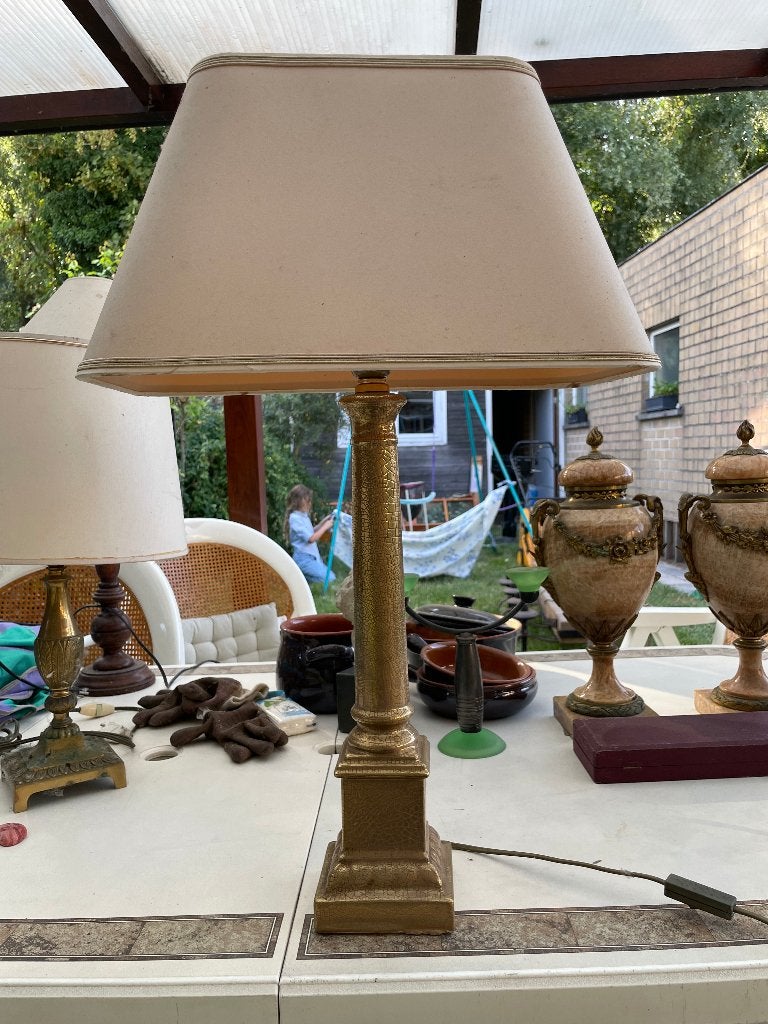 franse decoratieve tafellamp 90', Doré, Enlèvement ou Envoi, Utilisé