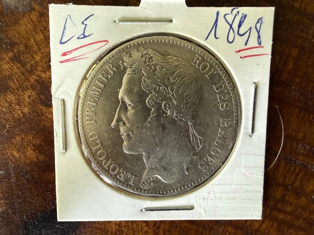 5 Frank leopold 1 1848, Verzenden, Zilver, Zilver