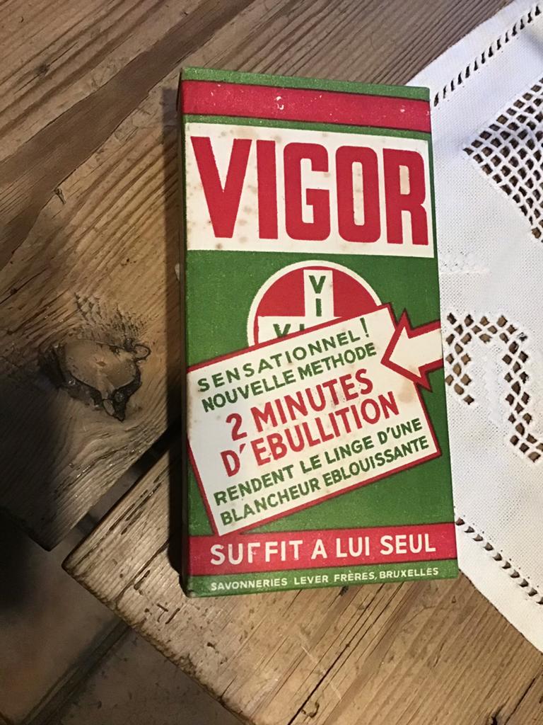 Vintage pakje waspoeder Vigor, Ophalen of Verzenden, Gebruikt
