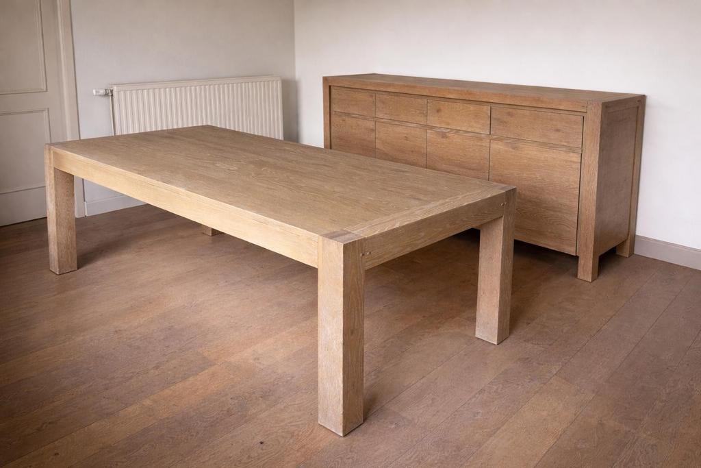 Eetplaats massieve eik White Wash -af te halen in Bekkevoort, Huis en Inrichting, Ophalen