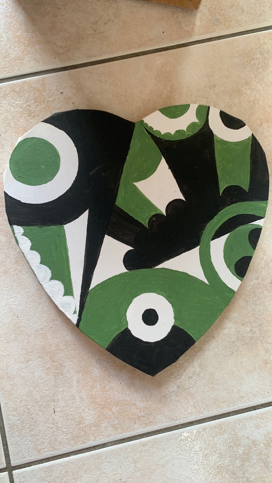 handgeschilderde, hartvormige schildersdoek, Enlèvement
