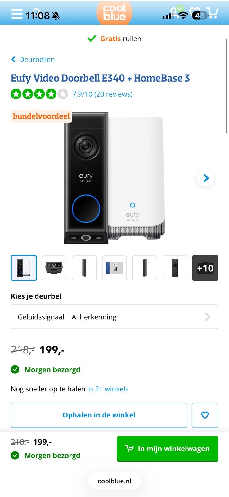 Eufy deurbel set E340+ homebase 3, Ophalen, Zo goed als nieuw