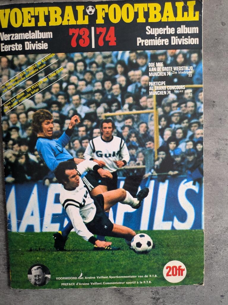 ALBUM DE FOOTBALL 1973/1974 Football Stars ed. vanderhout, Enlèvement ou Envoi
