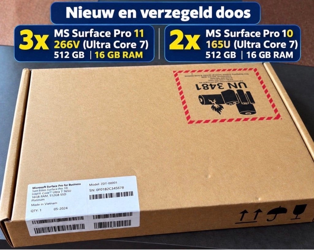 Microsoft Surface Pro 10 en 11 business edition, Computers en Software, Ophalen, Qwerty, 13 inch, Nieuw
