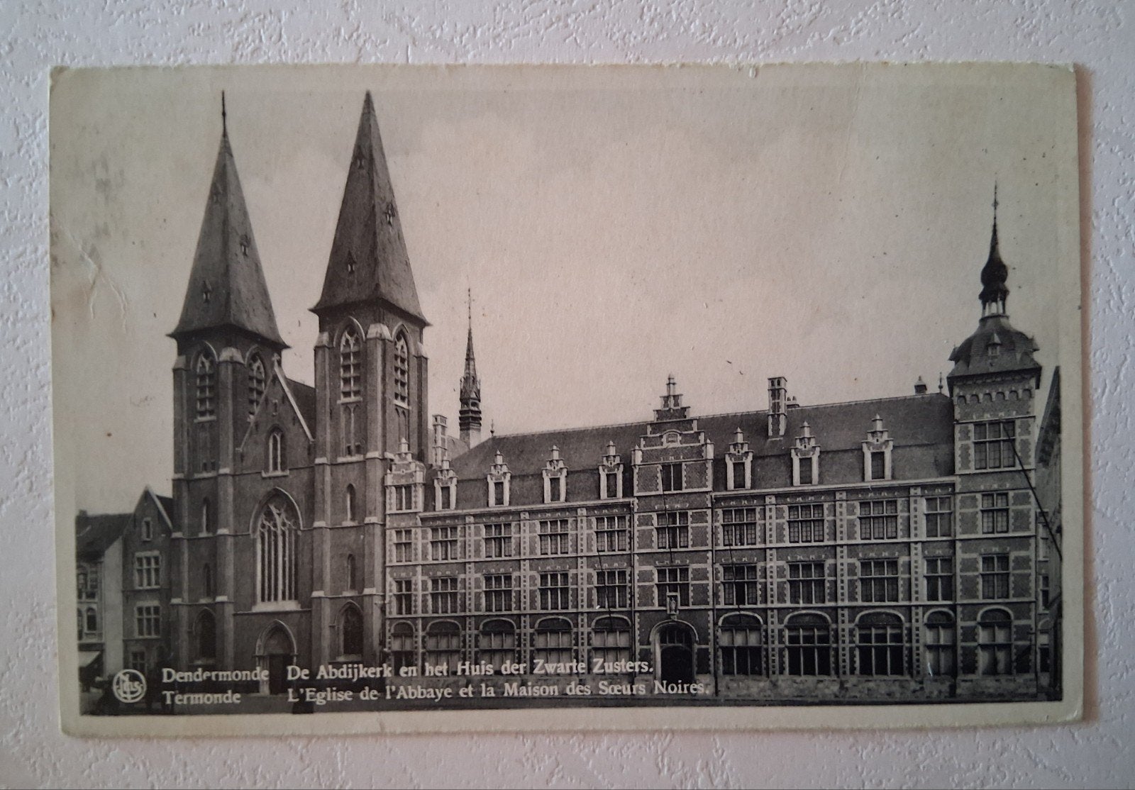 vintage Postkaart Abdijkerk van Dendermonde, Verzamelen, Ophalen of Verzenden