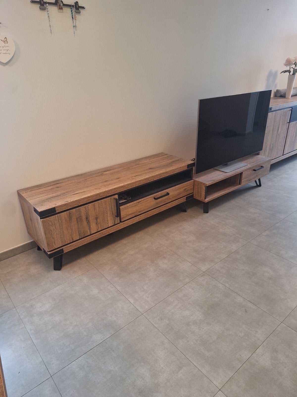 Meuble TV avec petit meuble - Moderne - Bon état, Maison & Meubles, Enlèvement