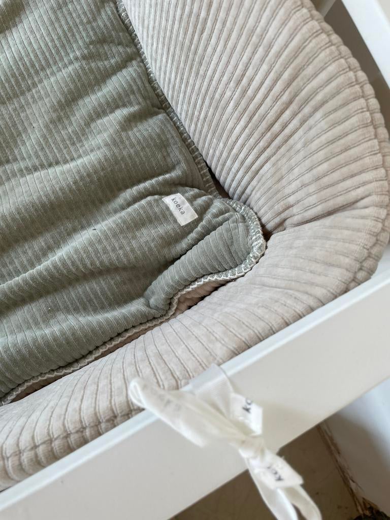 Koeka boxkleed+ parkomrander groen/beige+activiteitenspiraal, Kinderen en Baby's, Babyparken, Ophalen, Zo goed als nieuw, Rechthoekig