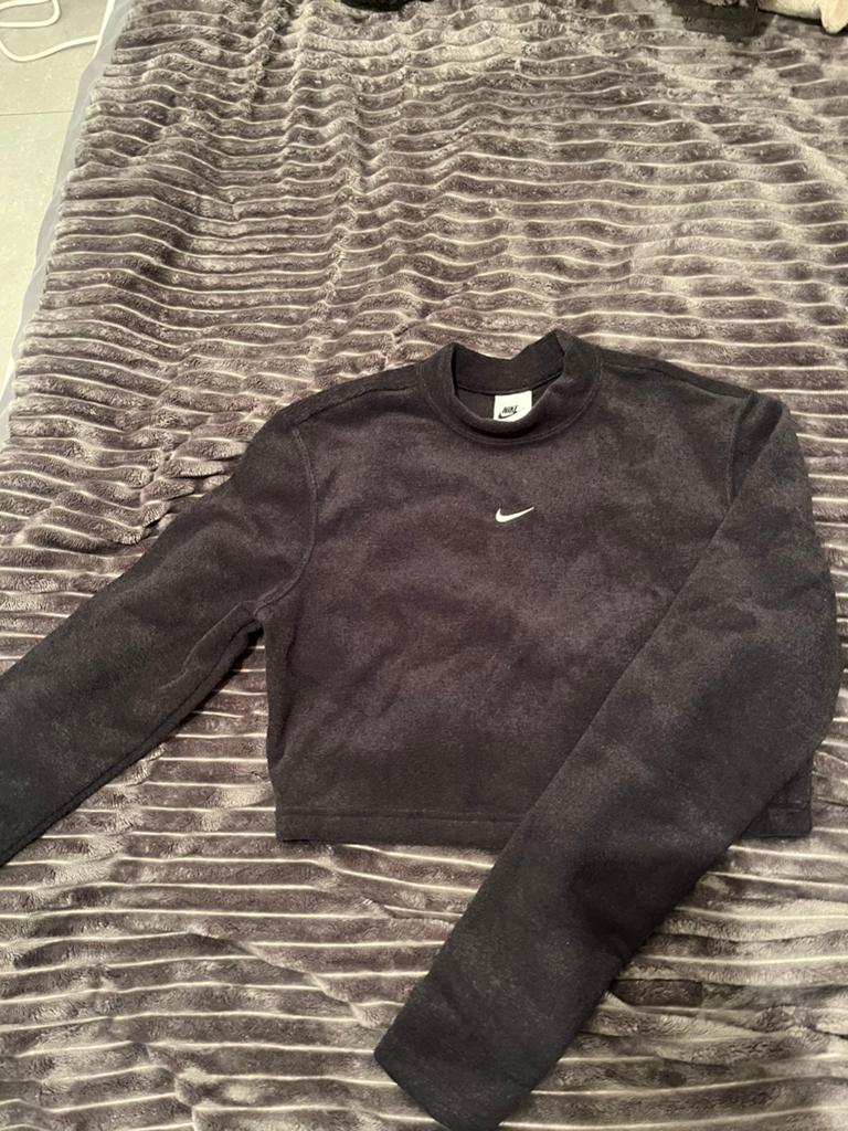 Nike fleece croptop, Kleding | Heren, Truien en Vesten, Ophalen, Gedragen, Maat 52/54 (L), Zwart