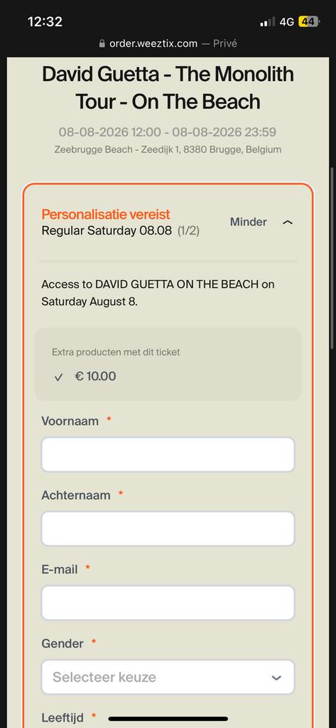 David Guetta 08/08 tickets On The Beach, Tickets en Kaartjes