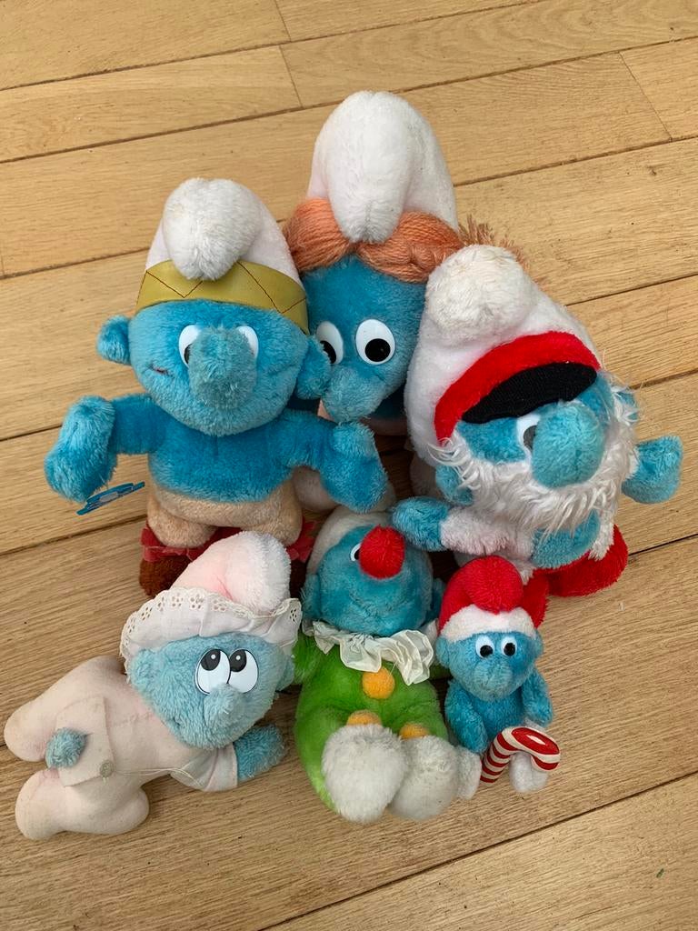 Lot peluches Schtroumpfs vintage, Collections, Schtroumpfs, Utilisé, Poupée, Figurine ou Peluche, Autres Schtroumpfs, Enlèvement ou Envoi
