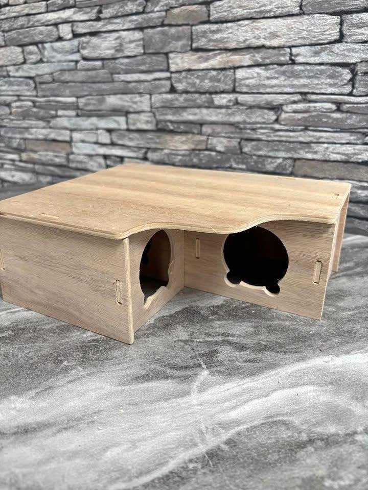 Houten hamsterhuis met 3 kamers dwerghamsters en knaagdieren, Dieren en Toebehoren, Ophalen, Zo goed als nieuw, Overige typen
