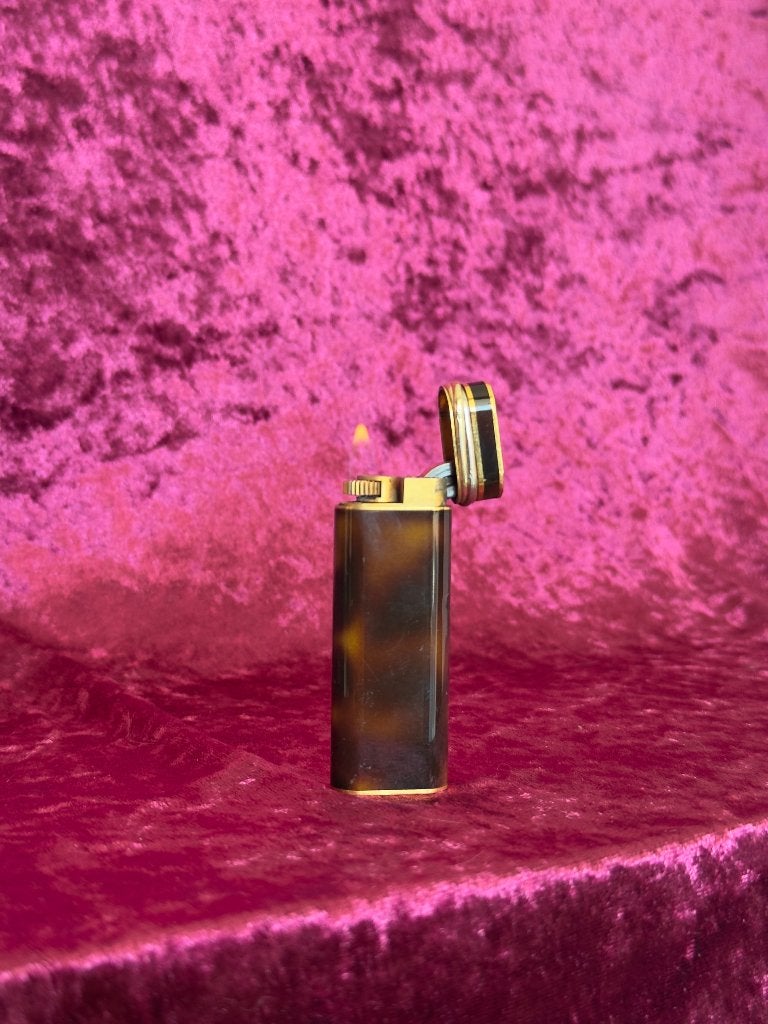 Cartier Trinity Lighter Brown Tortoiseshell Lacquer, Verzenden, Gebruikt, Aansteker