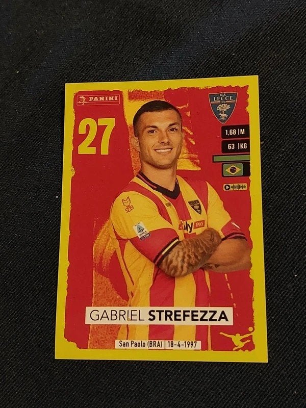 Panini / Sticker / Gabriel Strefezza / US Lecce / 2023-2024, Enlèvement ou Envoi, Neuf, Affiche, Image ou Autocollant