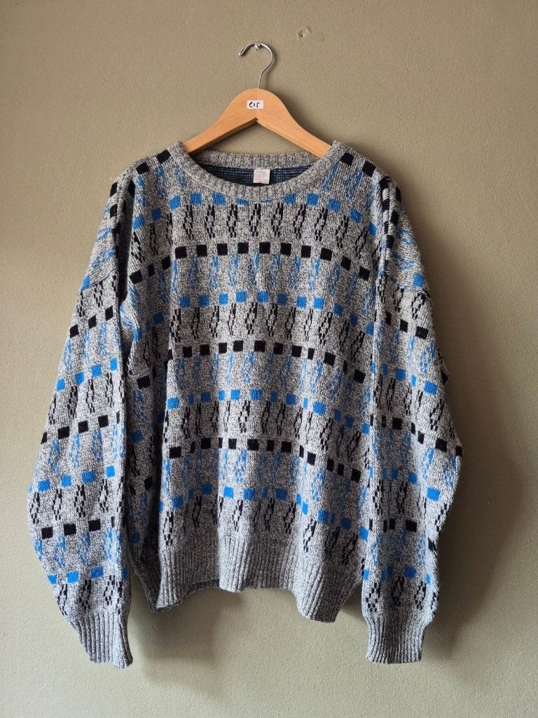 SCOTSPINE Vintage Grandpa Sweater Oversized Maat L - 52, Enlèvement ou Envoi, Vintage, Taille 52/54 (L), Multicolore