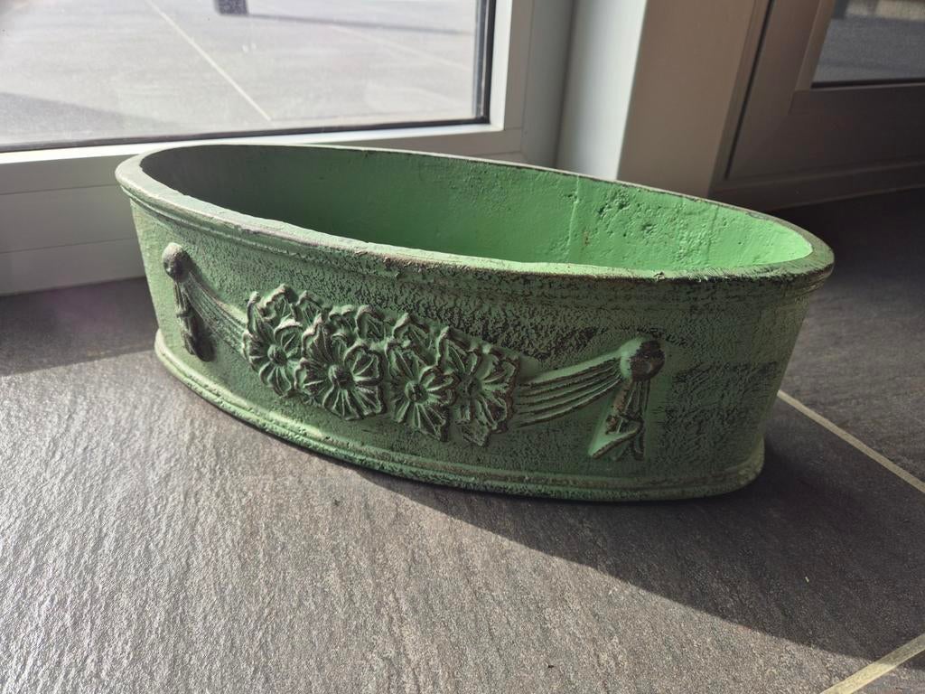 cachepot metaal 8kg, Antiek en Kunst, Antiek | Keramiek en Aardewerk, Ophalen of Verzenden