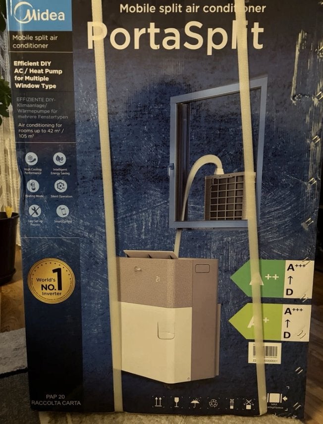 Midea PortaSplit 3,5 kW mobiele split airco, Elektronische apparatuur, 2 snelheden, Ventileren, Nieuw, Ophalen of Verzenden