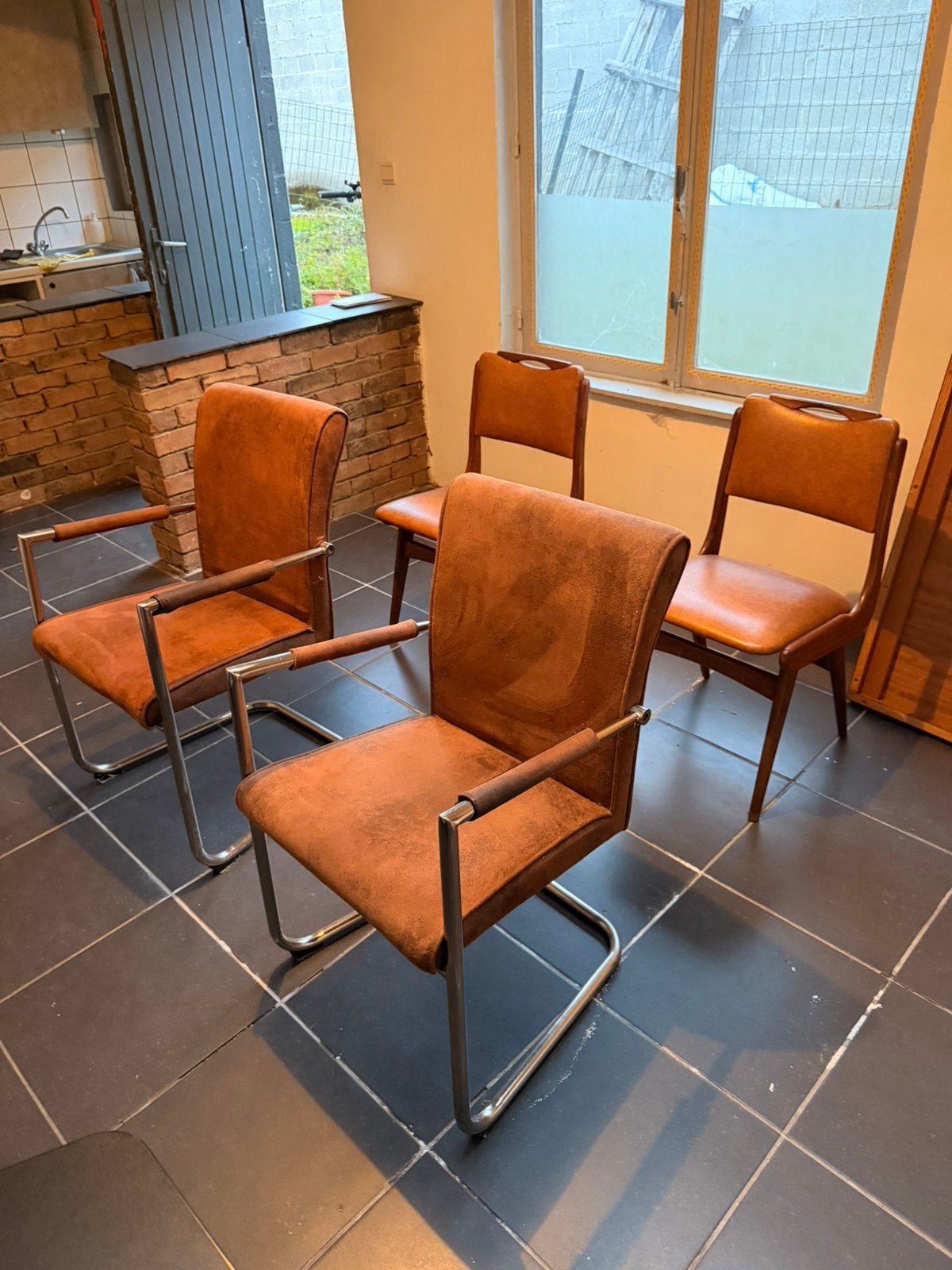 Lot de 4 chaises, Ophalen, Gebruikt, Stof