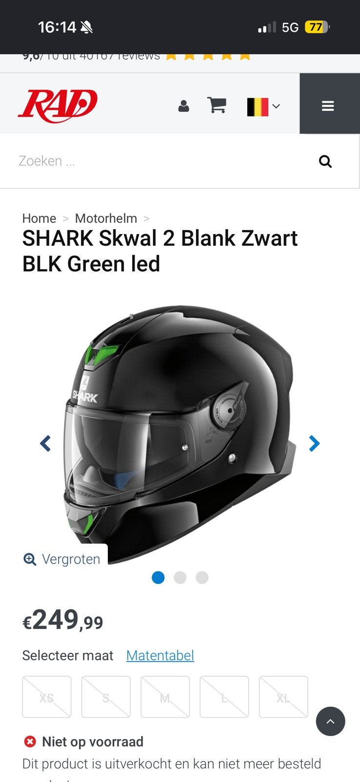 Shark helm maat M te koop, Motoren, Ophalen, M, Heren, Shark