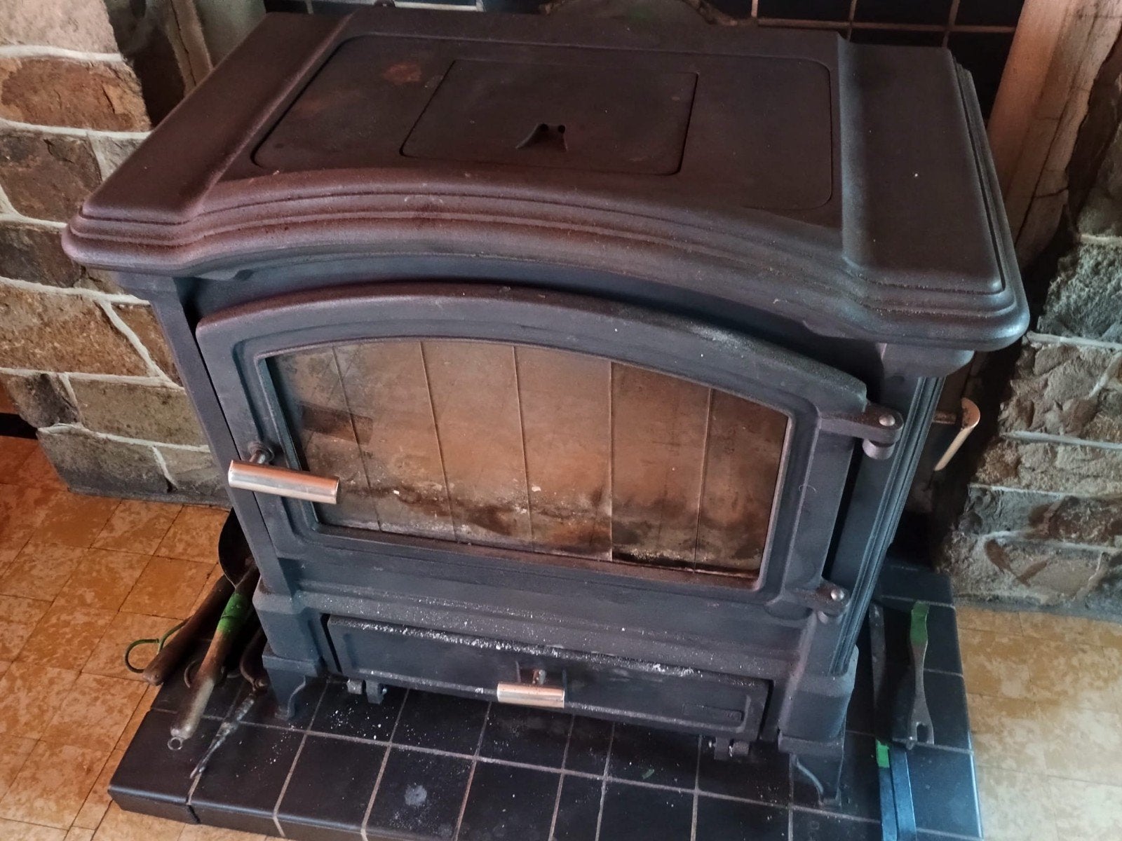 hout + kolen kachel, Huis en Inrichting, Ophalen, Gebruikt, Hout, Vrijstaand